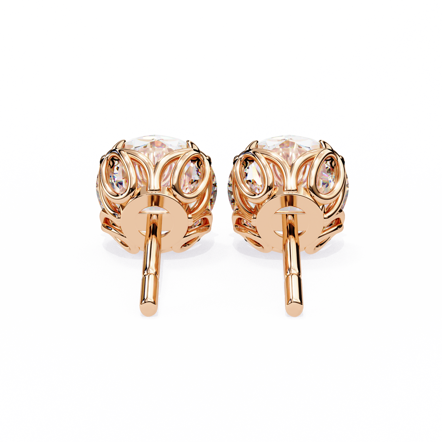 2.57Ct Round Cut Diamond Antique Vintage Delicate Art Deco Minimalist Cluster Stud Earring For Women's - HIGHCARAT DIAMONDS