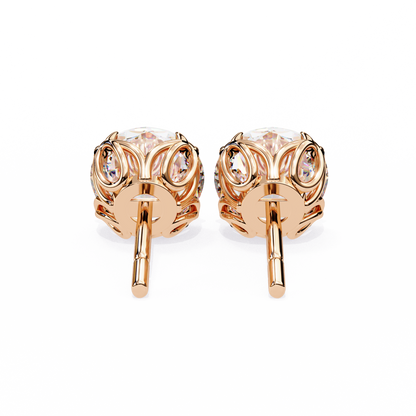 2.57Ct Round Cut Diamond Antique Vintage Delicate Art Deco Minimalist Cluster Stud Earring For Women's - HIGHCARAT DIAMONDS
