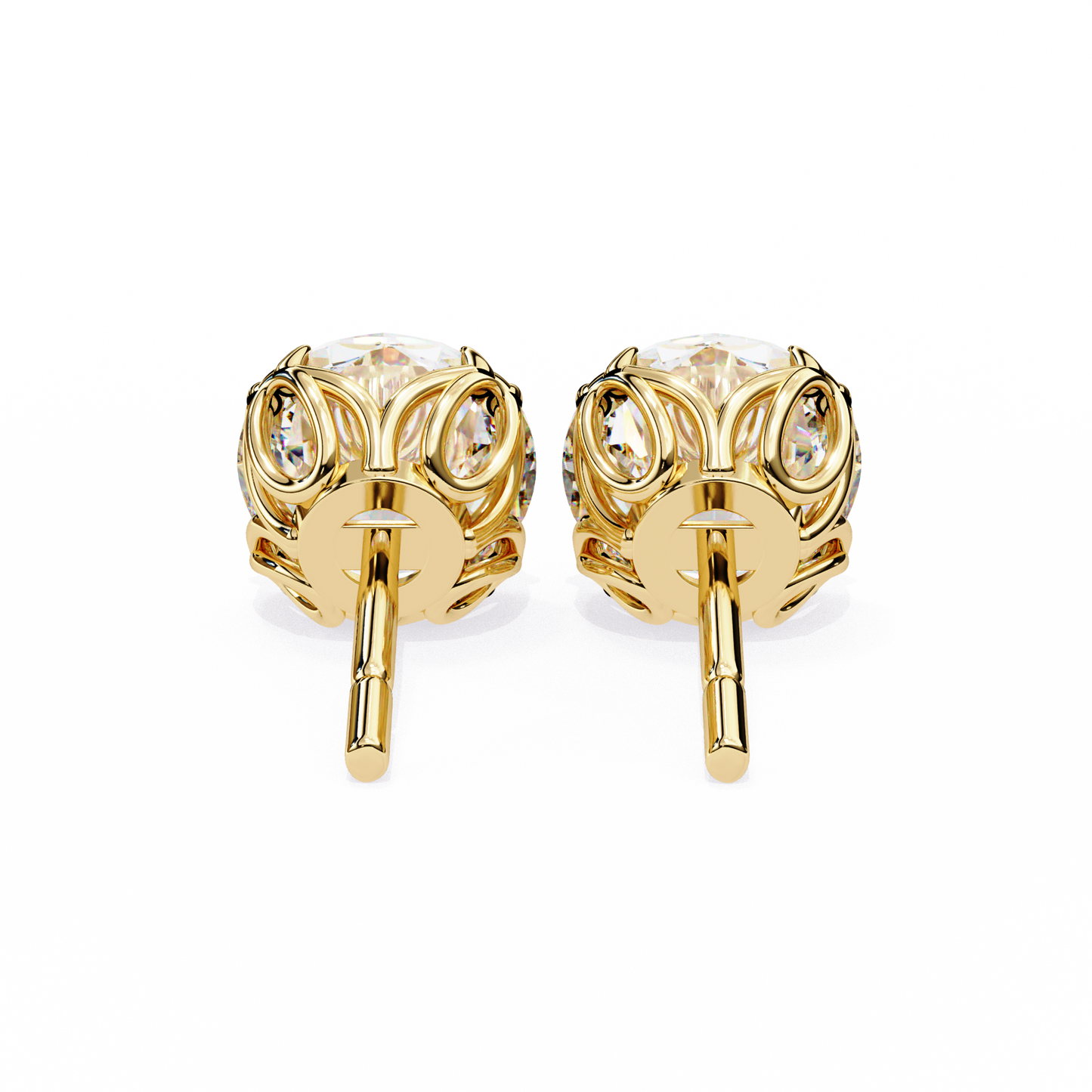 2.57Ct Round Cut Diamond Antique Vintage Delicate Art Deco Minimalist Cluster Stud Earring For Women's - HIGHCARAT DIAMONDS