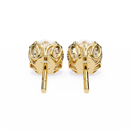 2.57Ct Round Cut Diamond Antique Vintage Delicate Art Deco Minimalist Cluster Stud Earring For Women's - HIGHCARAT DIAMONDS