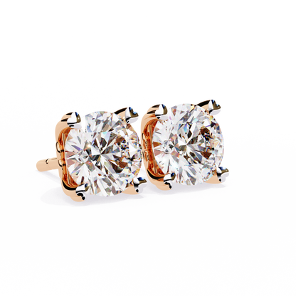 2.57CT Round Cut Top Grade Diamond Certified Cluster Stunning Timeless Stud Earring For Gift - HIGHCARAT DIAMONDS