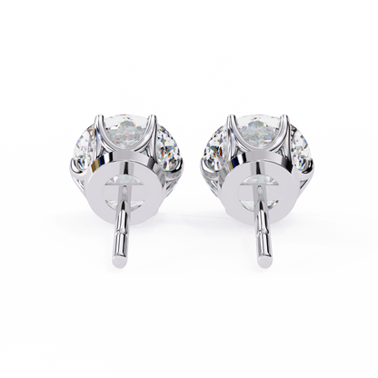 2.57Ct Round Cut Diamond 6 Prong Set 14k Solid White Gold Statement Dainty Prefect Stud Earring Gift For Women's - HIGHCARAT DIAMONDS
