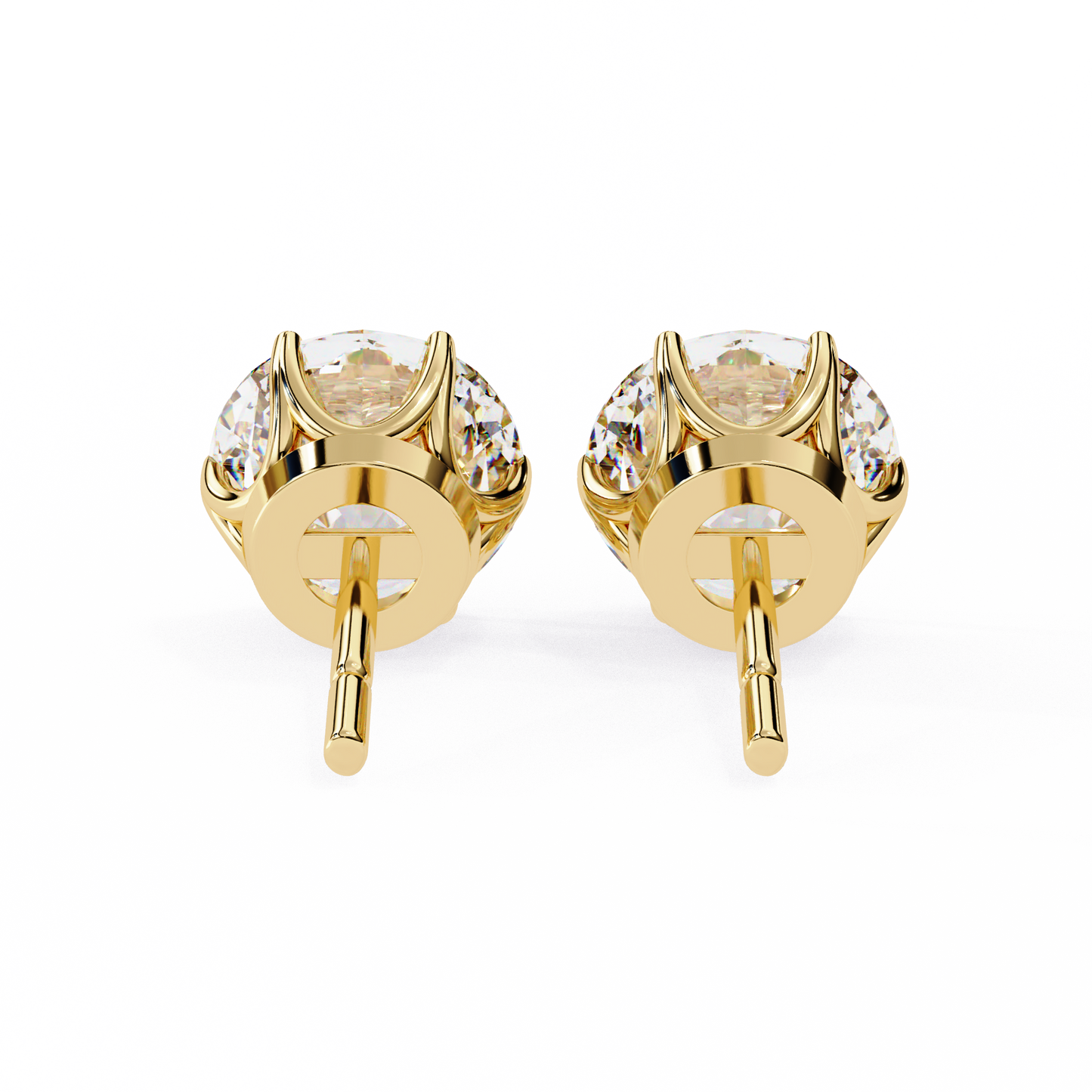 2.57Ct Round Cut Diamond 6 Prong Set 14k Solid White Gold Statement Dainty Prefect Stud Earring Gift For Women's - HIGHCARAT DIAMONDS