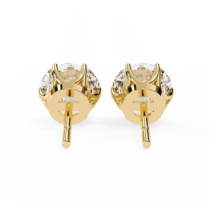 2.57Ct Round Cut Diamond 6 Prong Set 14k Solid White Gold Statement Dainty Prefect Stud Earring Gift For Women's - HIGHCARAT DIAMONDS
