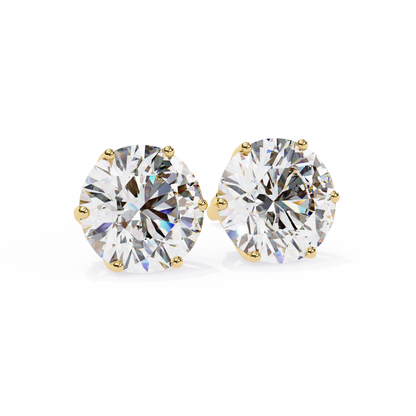 2.57Ct Round Cut Diamond 6 Prong Set 14k Solid White Gold Statement Dainty Prefect Stud Earring Gift For Women's - HIGHCARAT DIAMONDS