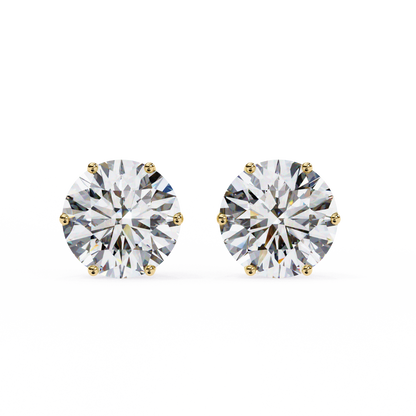 2.57Ct Round Cut Diamond 6 Prong Set 14k Solid White Gold Statement Dainty Prefect Stud Earring Gift For Women's - HIGHCARAT DIAMONDS