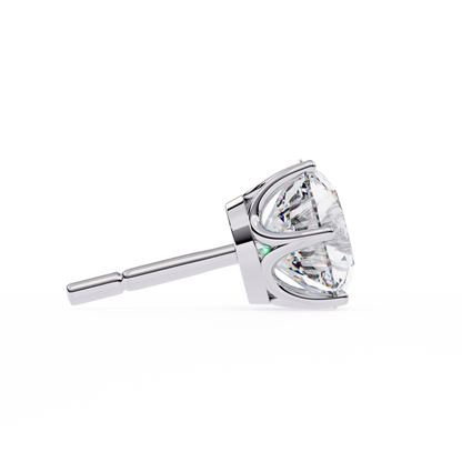 2.57Ct Round Cut Diamond 6 Prong Set 14k Solid White Gold Statement Dainty Prefect Stud Earring Gift For Women's - HIGHCARAT DIAMONDS