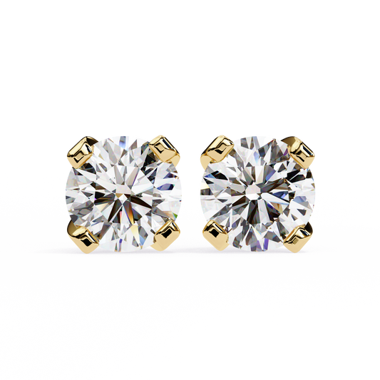 2.57Ct Round Cut  Lab Grown Diamond Antique Art Deco Stunning Handmade Screw Back Part Wear Stud Earring For Gift - HIGHCARAT DIAMONDS