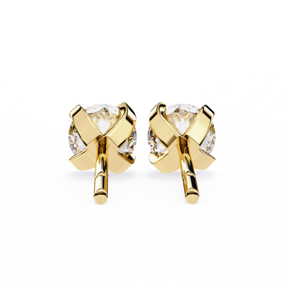 2.57Ct Round Cut  Lab Grown Diamond Antique Art Deco Stunning Handmade Screw Back Part Wear Stud Earring For Gift - HIGHCARAT DIAMONDS