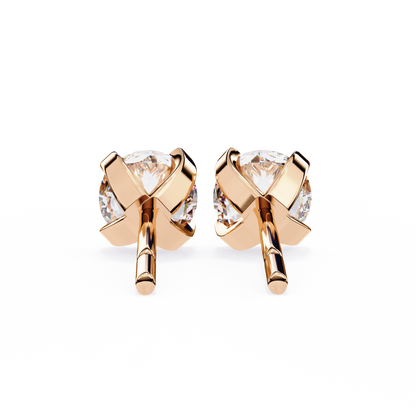 2.57Ct Round Cut  Lab Grown Diamond Antique Art Deco Stunning Handmade Screw Back Part Wear Stud Earring For Gift - HIGHCARAT DIAMONDS