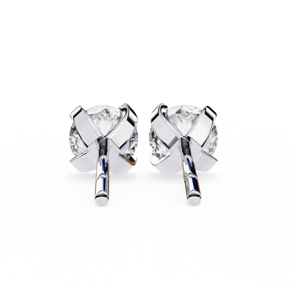 2.57Ct Round Cut  Lab Grown Diamond Antique Art Deco Stunning Handmade Screw Back Part Wear Stud Earring For Gift - HIGHCARAT DIAMONDS