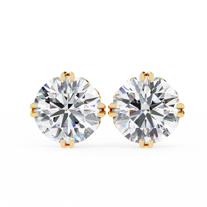 2.57Ct Round Cut Top Grade Diamond Double Prong Set Cluster Delicate Stacking Dainty Stud Earring - HIGHCARAT DIAMONDS