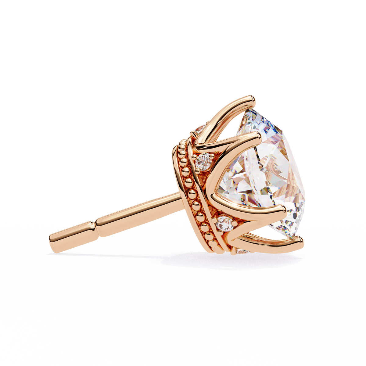 Vintage 2.62Ct Round Cut Diamond Unique 6 Prong Set Art Deco Solitaire Screw Back Stud Earring Gift For Her - HIGHCARAT DIAMONDS