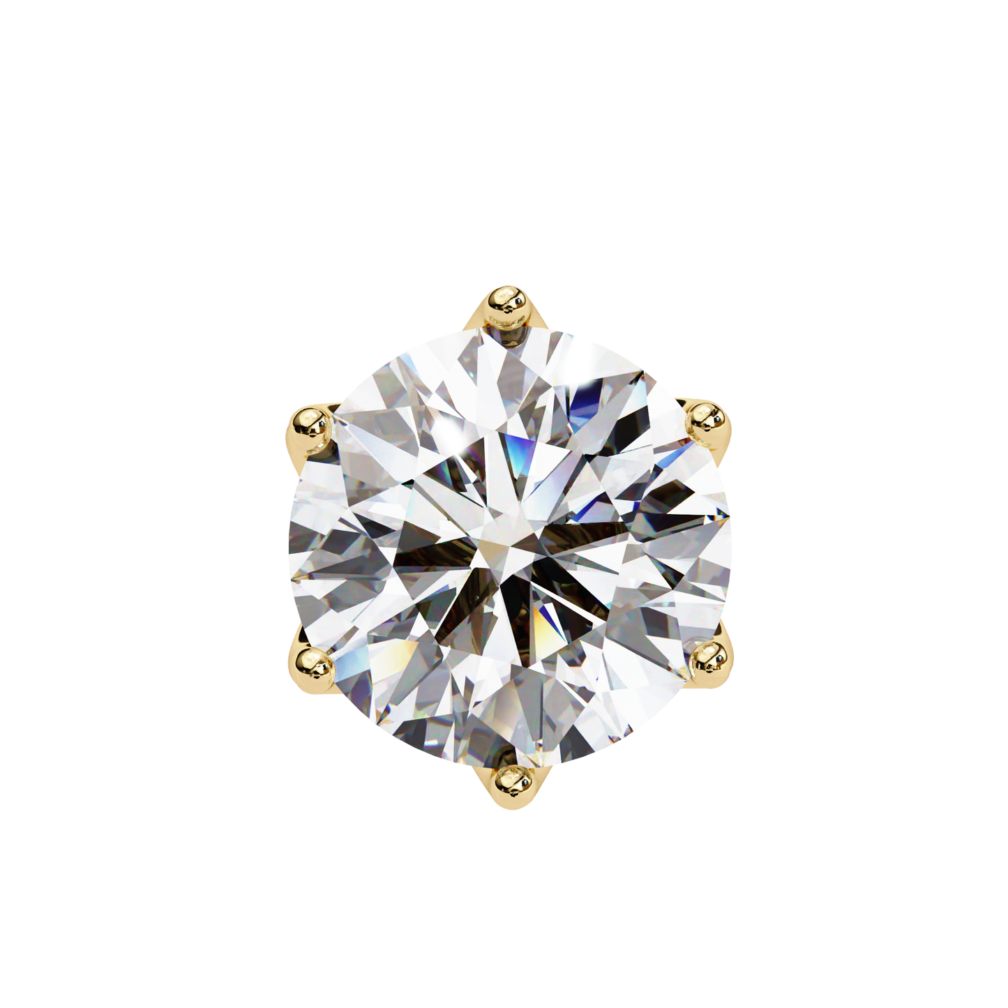 Vintage 2.62Ct Round Cut Diamond Unique 6 Prong Set Art Deco Solitaire Screw Back Stud Earring Gift For Her - HIGHCARAT DIAMONDS