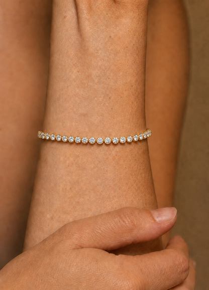 2.62 Ct Round Cut Diamond Bezel Tennis Bracelet