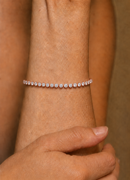 2.62 Ct Round Cut Diamond Bezel Tennis Bracelet