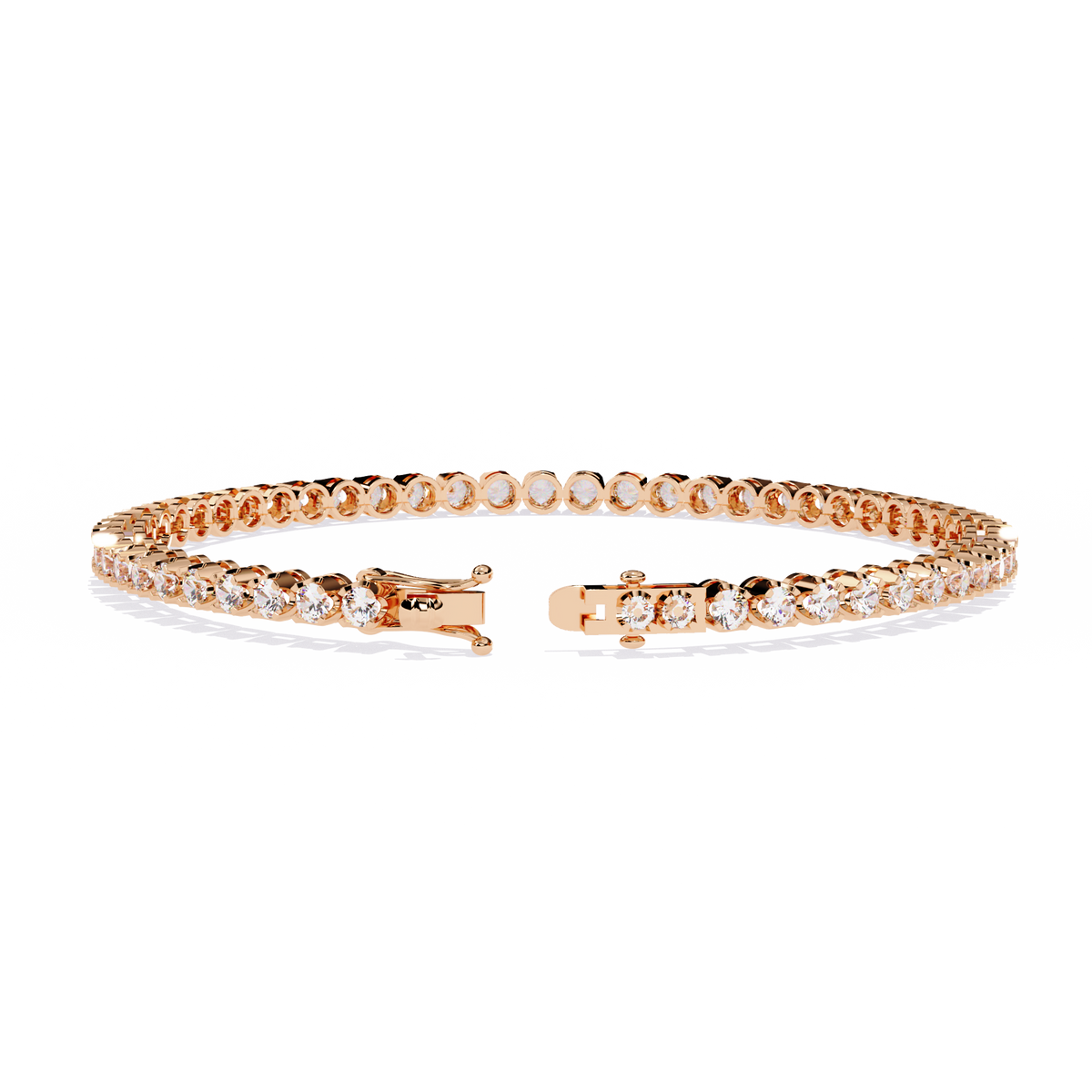 2.62Ct Round Cut Top Grade Diamond Unique Bezel Set Simple Delicate Cluster Tennis Bracelet Gift For Her - HIGHCARAT DIAMONDS