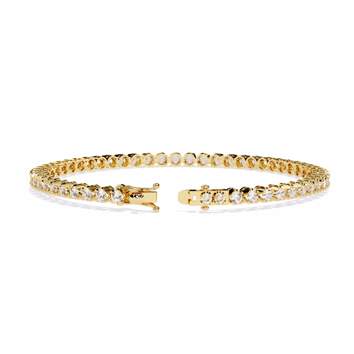 2.62Ct Round Cut Top Grade Diamond Unique Bezel Set Simple Delicate Cluster Tennis Bracelet Gift For Her - HIGHCARAT DIAMONDS