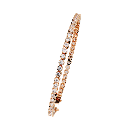 2.62Ct Round Cut Top Grade Diamond Unique Bezel Set Simple Delicate Cluster Tennis Bracelet Gift For Her - HIGHCARAT DIAMONDS