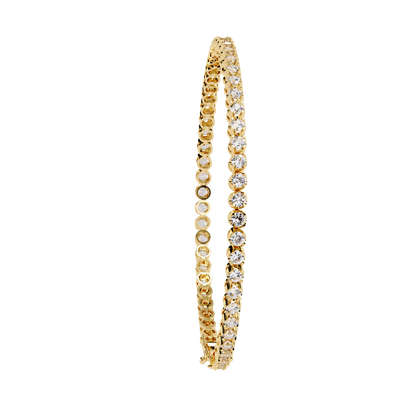 2.62Ct Round Cut Top Grade Diamond Unique Bezel Set Simple Delicate Cluster Tennis Bracelet Gift For Her - HIGHCARAT DIAMONDS