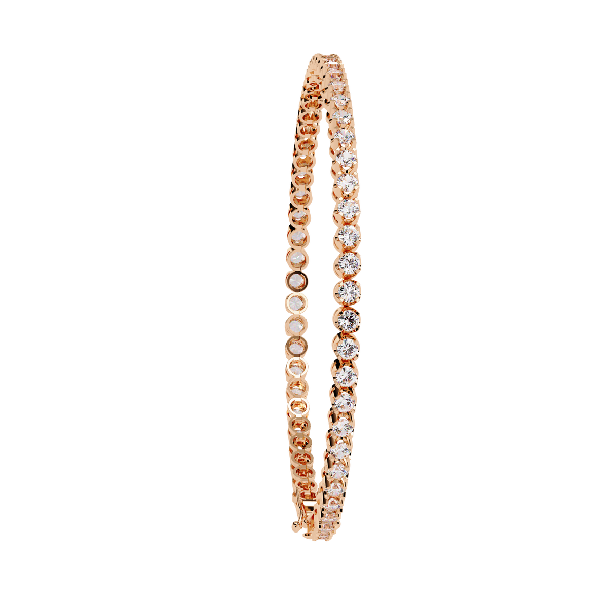 2.62Ct Round Cut Top Grade Diamond Unique Bezel Set Simple Delicate Cluster Tennis Bracelet Gift For Her - HIGHCARAT DIAMONDS
