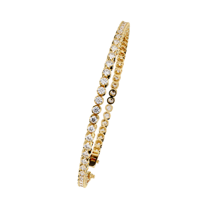 2.62Ct Round Cut Top Grade Diamond Unique Bezel Set Simple Delicate Cluster Tennis Bracelet Gift For Her - HIGHCARAT DIAMONDS