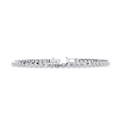 2.62Ct Round Cut Top Grade Diamond Unique Bezel Set Simple Delicate Cluster Tennis Bracelet Gift For Her - HIGHCARAT DIAMONDS