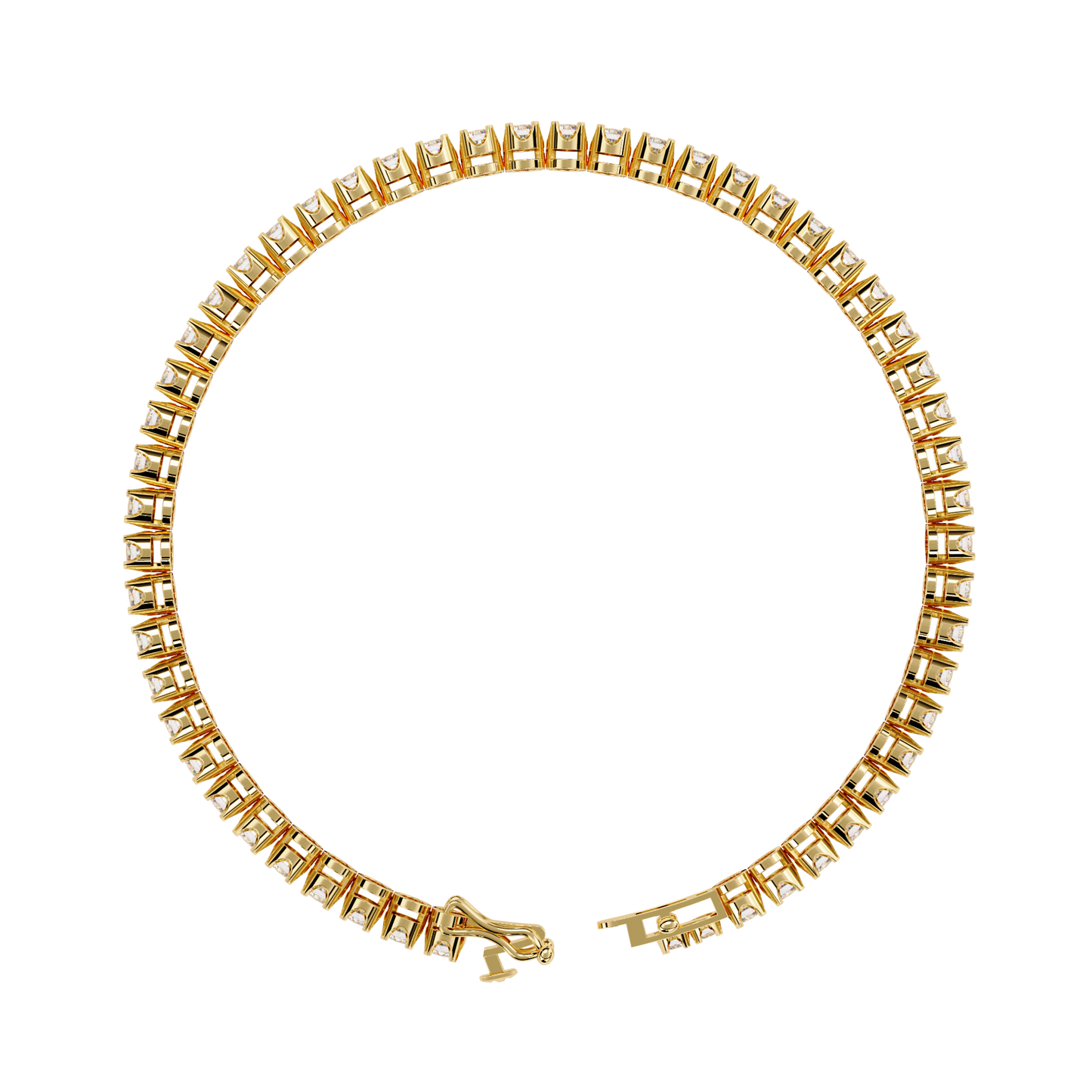 2.62Ct Round Cut Top Grade Diamond Unique Bezel Set Simple Delicate Cluster Tennis Bracelet Gift For Her - HIGHCARAT DIAMONDS