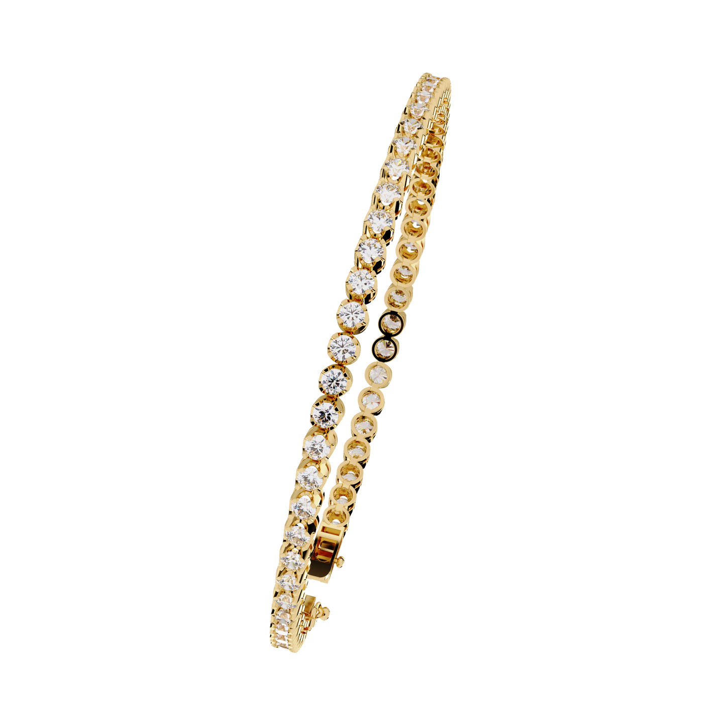 2.62Ct Round Cut Top Grade Diamond Unique Bezel Set Simple Delicate Cluster Tennis Bracelet Gift For Her - HIGHCARAT DIAMONDS