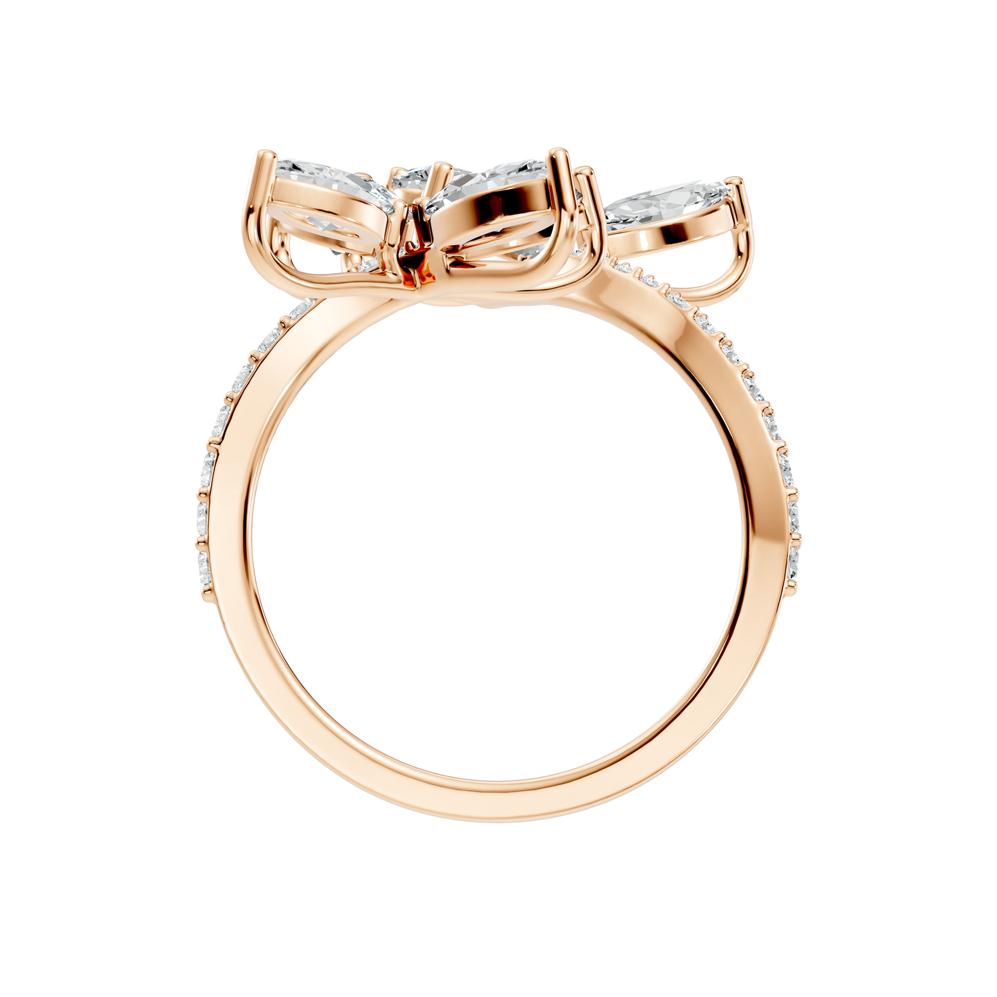 2.78Ct Pear, Marquise and Round Cut Diamond Minimalist Dainty Bypass Stunning Party Wear Ring For Women's - HIGHCARAT DIAMONDS