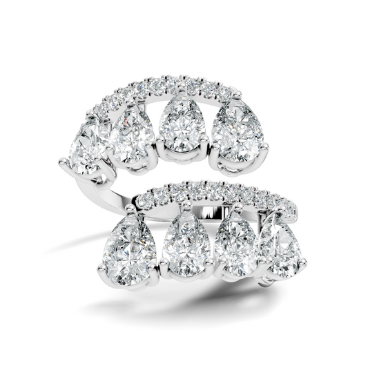 2.74Ct Pear and Round Cut Lab Grown Diamond Antique Vintage Stunning Bridesmaid Ring For Her - HIGHCARAT DIAMONDS