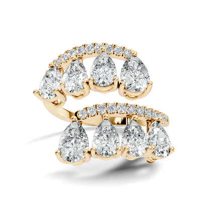 2.74Ct Pear and Round Cut Lab Grown Diamond Antique Vintage Stunning Bridesmaid Ring For Her - HIGHCARAT DIAMONDS