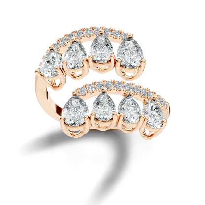 2.74Ct Pear and Round Cut Lab Grown Diamond Antique Vintage Stunning Bridesmaid Ring For Her - HIGHCARAT DIAMONDS