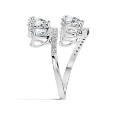 2.74Ct Pear and Round Cut Lab Grown Diamond Antique Vintage Stunning Bridesmaid Ring For Her - HIGHCARAT DIAMONDS