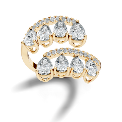 2.74Ct Pear and Round Cut Lab Grown Diamond Antique Vintage Stunning Bridesmaid Ring For Her - HIGHCARAT DIAMONDS