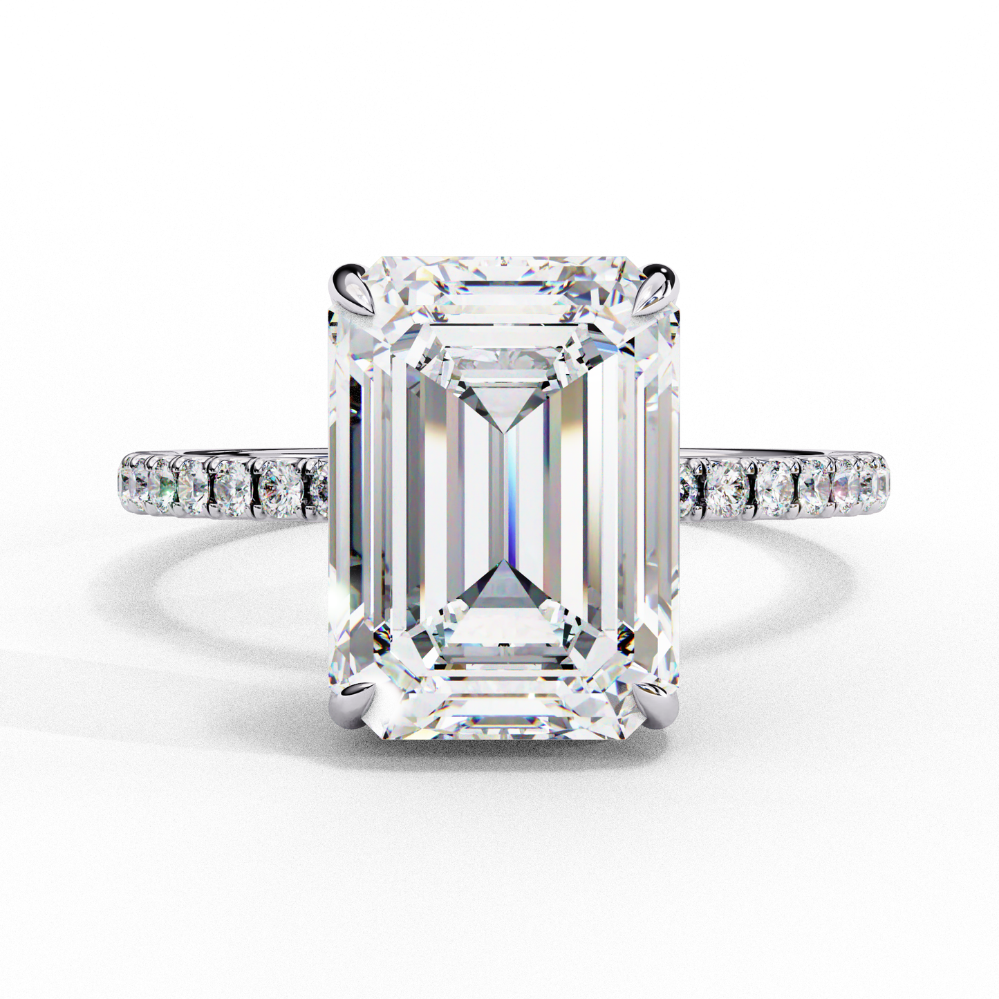 Handcrafted Women's Ring with Emerald and round Cut 2.80 Ct Lab Grown Diamond gift for her - HIGHCARAT DIAMONDS
