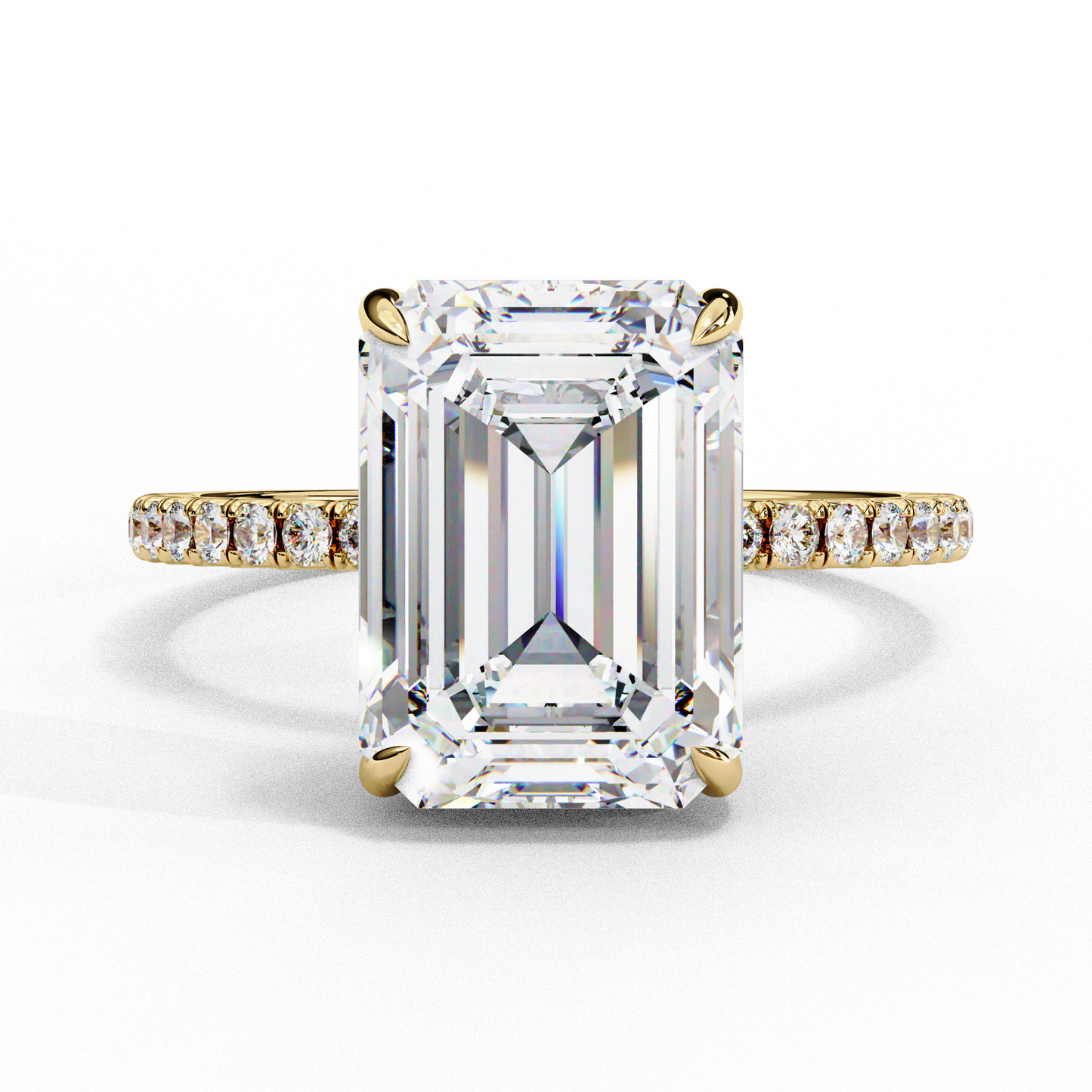 Handcrafted Women's Ring with Emerald and round Cut 2.80 Ct Lab Grown Diamond gift for her - HIGHCARAT DIAMONDS