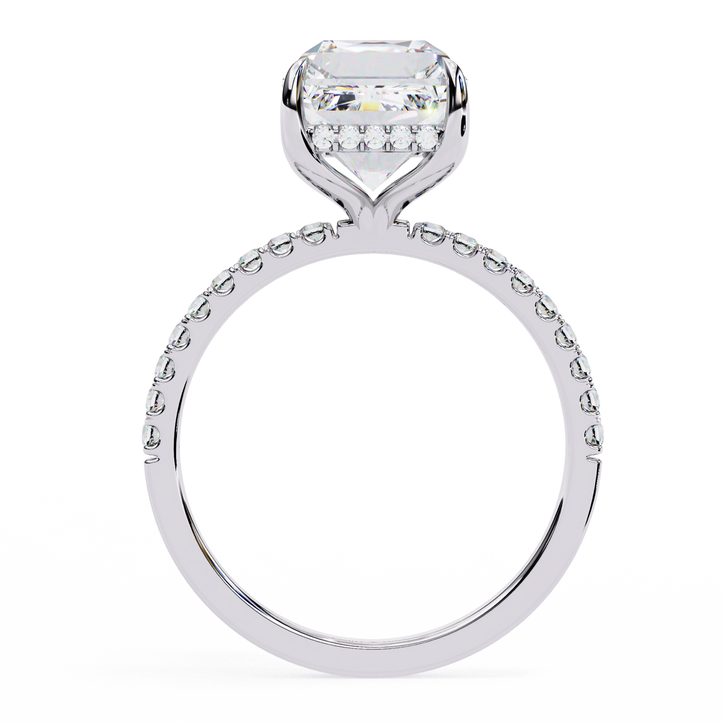 Handcrafted Women's Ring with Emerald and round Cut 2.80 Ct Lab Grown Diamond gift for her - HIGHCARAT DIAMONDS