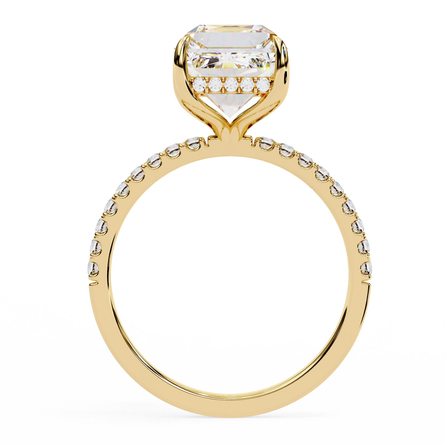 Handcrafted Women's Ring with Emerald and round Cut 2.80 Ct Lab Grown Diamond gift for her - HIGHCARAT DIAMONDS