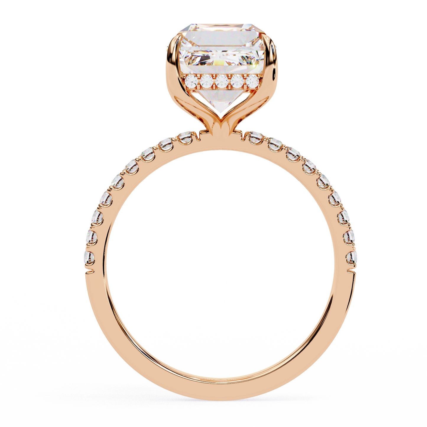 Handcrafted Women's Ring with Emerald and round Cut 2.80 Ct Lab Grown Diamond gift for her - HIGHCARAT DIAMONDS
