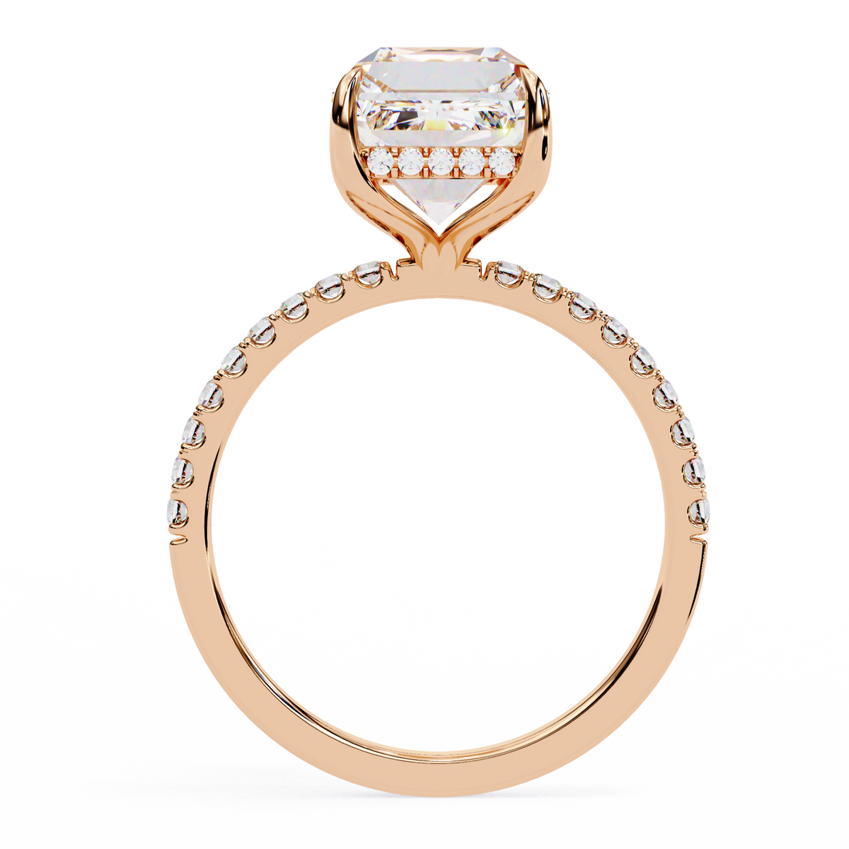 Handcrafted Women's Ring with Emerald and round Cut 2.80 Ct Lab Grown Diamond gift for her - HIGHCARAT DIAMONDS