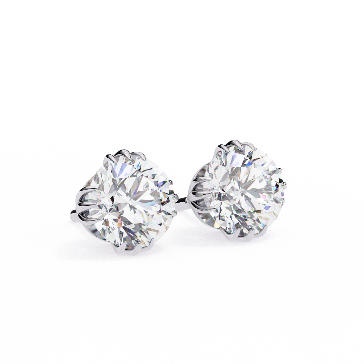 2.80Ct Round Cut Top Grade Diamond Minimalist Elegant Dainty Pave Set Push Back Stud Earring For Gift - HIGHCARAT DIAMONDS