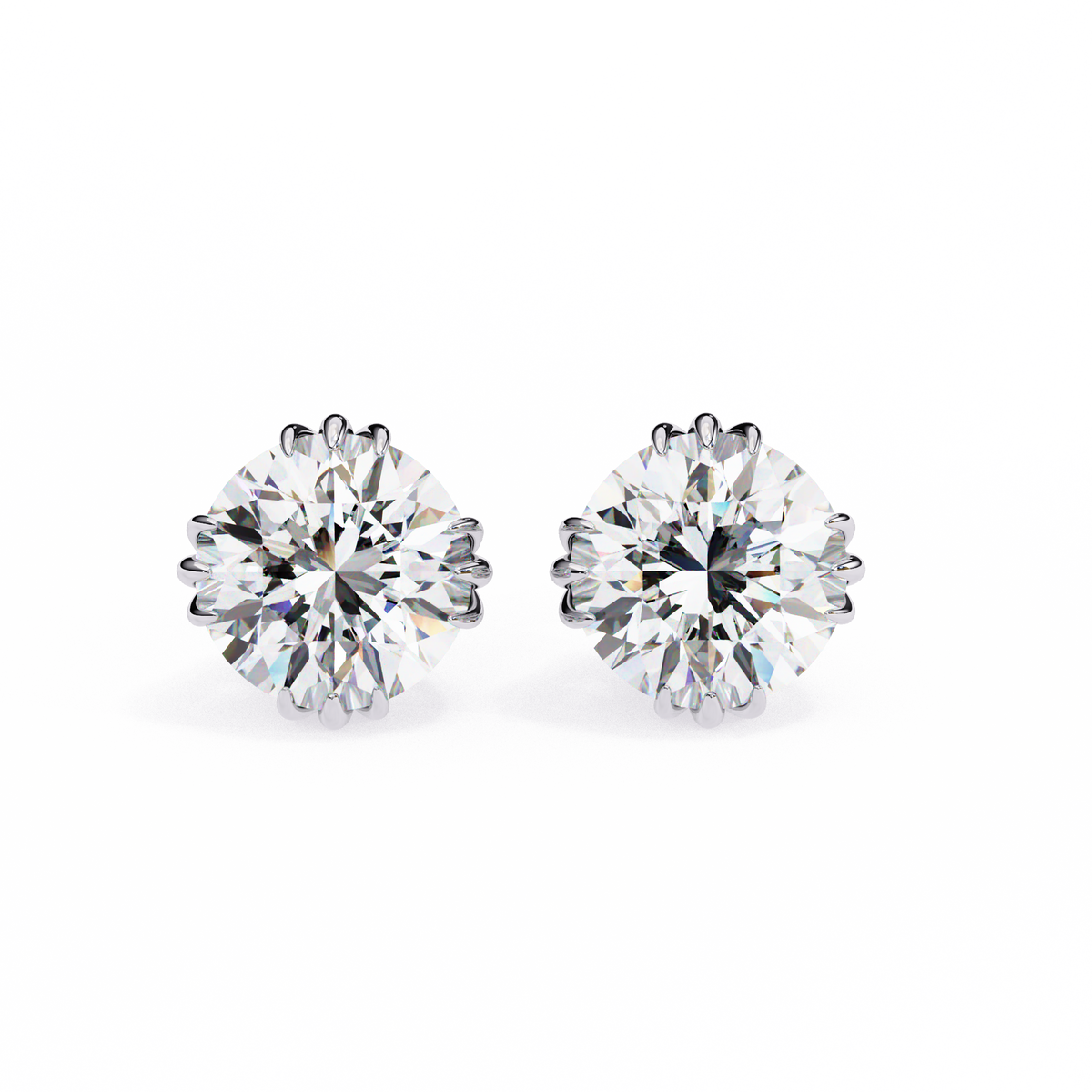 2.80Ct Round Cut Top Grade Diamond Minimalist Elegant Dainty Pave Set Push Back Stud Earring For Gift - HIGHCARAT DIAMONDS
