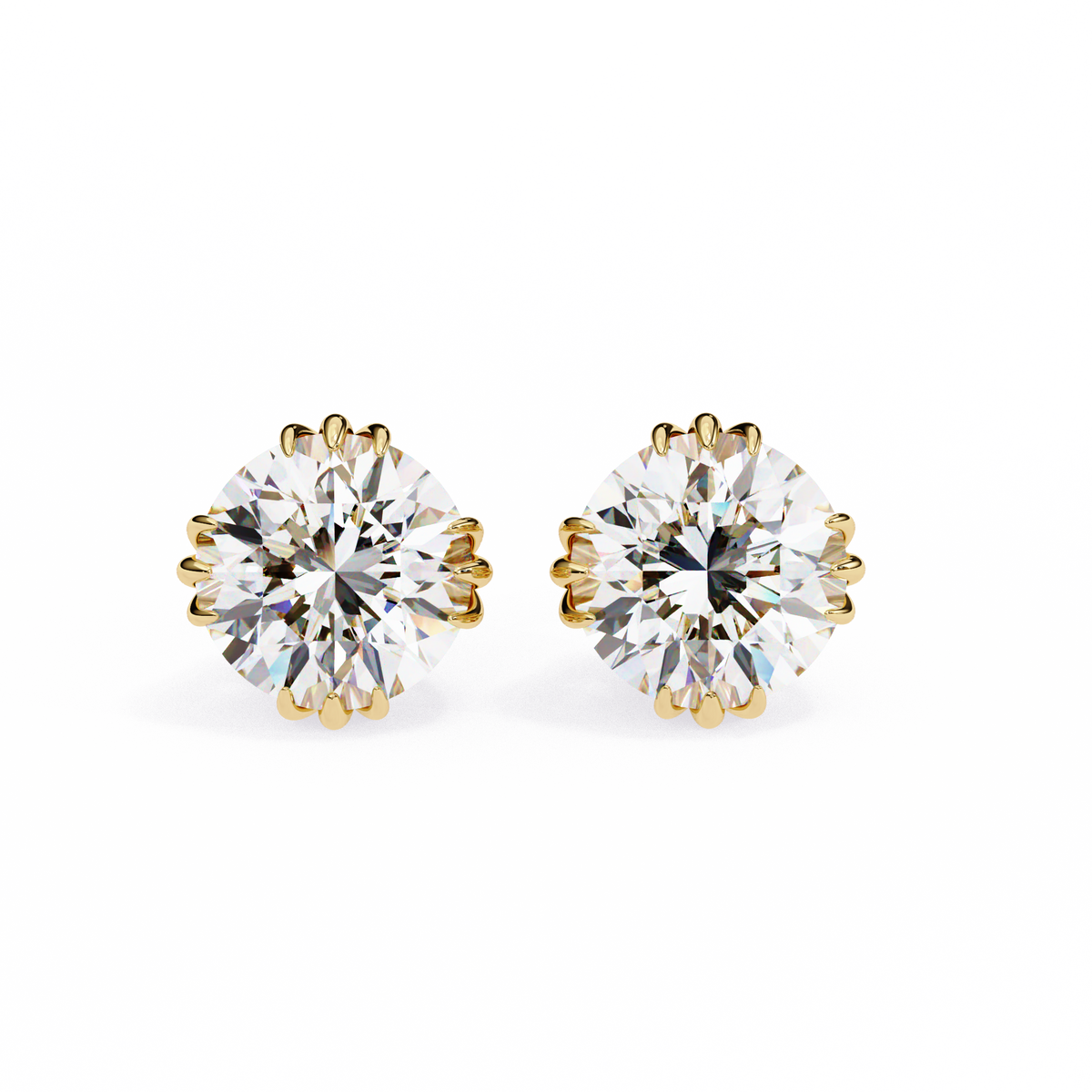2.80Ct Round Cut Top Grade Diamond Minimalist Elegant Dainty Pave Set Push Back Stud Earring For Gift - HIGHCARAT DIAMONDS
