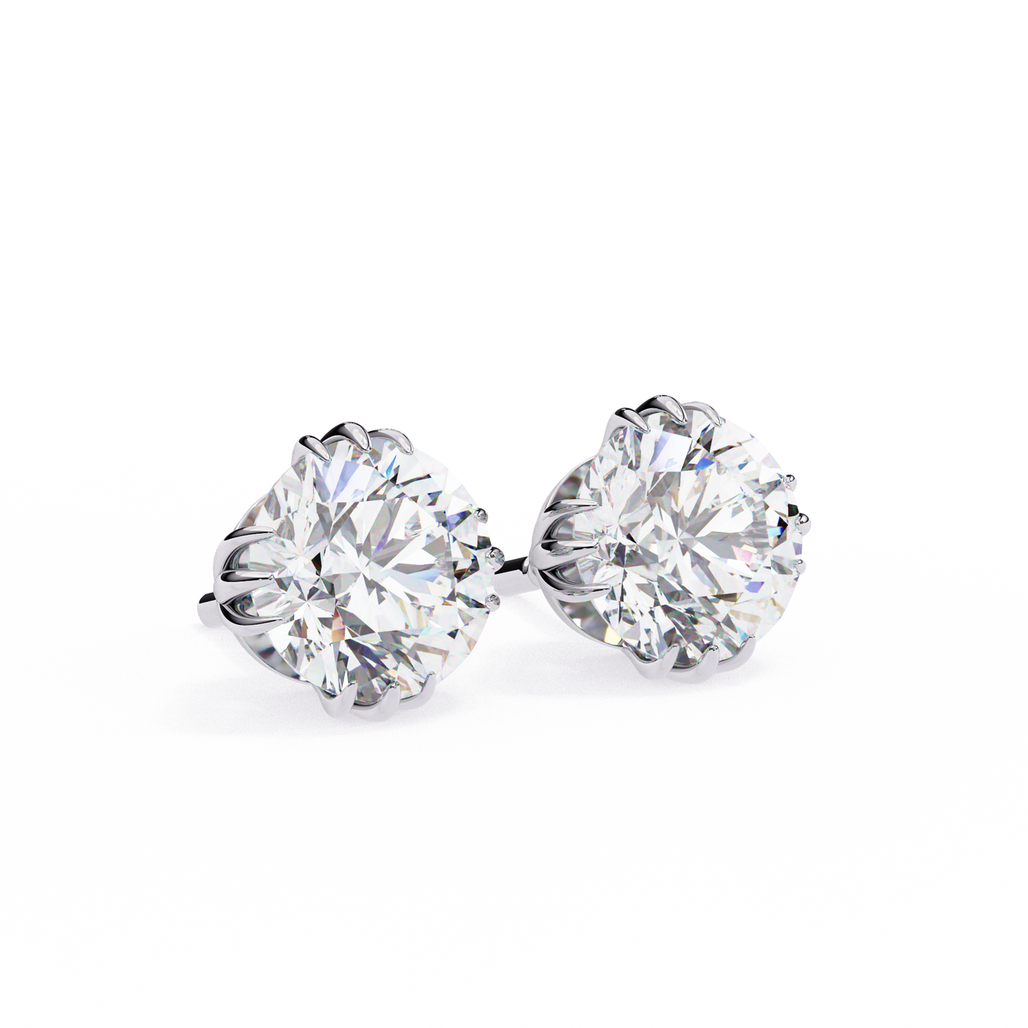 2.80Ct Round Cut Top Grade Diamond Minimalist Elegant Dainty Pave Set Push Back Stud Earring For Gift - HIGHCARAT DIAMONDS