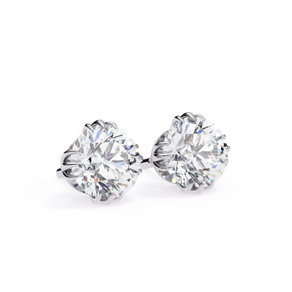 2.80Ct Round Cut Top Grade Diamond Minimalist Elegant Dainty Pave Set Push Back Stud Earring For Gift - HIGHCARAT DIAMONDS