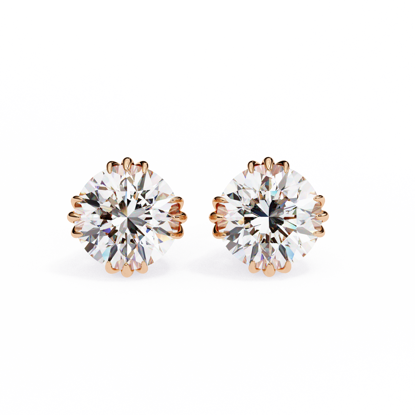 2.80Ct Round Cut Top Grade Diamond Minimalist Elegant Dainty Pave Set Push Back Stud Earring For Gift - HIGHCARAT DIAMONDS