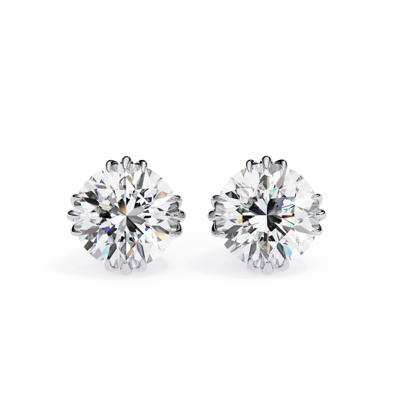 2.80Ct Round Cut Top Grade Diamond Minimalist Elegant Dainty Pave Set Push Back Stud Earring For Gift - HIGHCARAT DIAMONDS