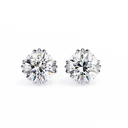 2.80Ct Round Cut Top Grade Diamond Minimalist Elegant Dainty Pave Set Push Back Stud Earring For Gift - HIGHCARAT DIAMONDS