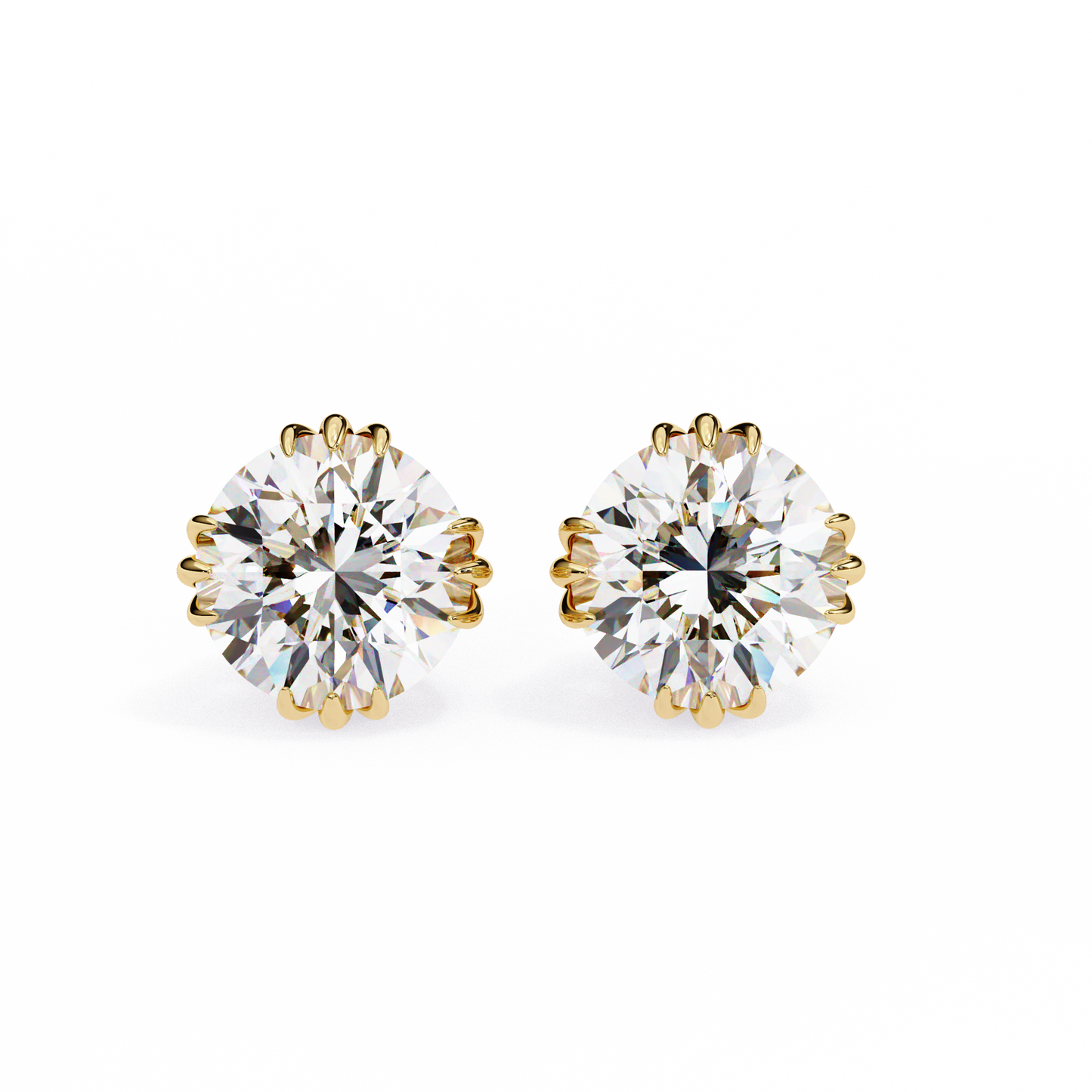 2.80Ct Round Cut Top Grade Diamond Minimalist Elegant Dainty Pave Set Push Back Stud Earring For Gift - HIGHCARAT DIAMONDS